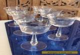 6 Cordial Stemware Liqueur Glasses Etched Flowers & Ferns Fine Fancy Crystal for Sale