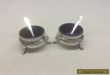 Vintage Pair Of Gorham Sterling Silver Salt Cellars With Liners And Spoons for Sale