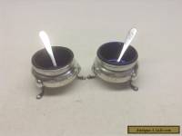 Vintage Pair Of Gorham Sterling Silver Salt Cellars With Liners And Spoons