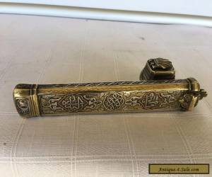 Item ANTIQUE INKWELL BRASS, SILVER AND COPPER INLAYS  for Sale