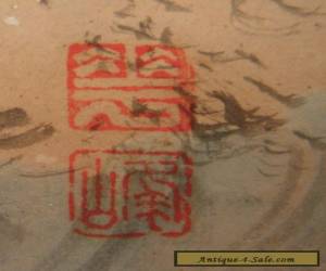 Item VINTAGE-JAPANESE PAINTING- BIRD ON ROCK- 2 SEALS OF THE ARTIST. for Sale