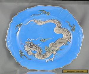 Item Antique Dramatic Japanese Hand Painted Dragon Plate Circa Early 1900s for Sale