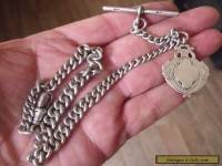 ANTIQUE STERLING SILVER POCKET WATCH CHAIN & FOB.