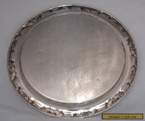 Item Vintage LUKE Silver Plate Etched Round Tray - 32.5cm for Sale