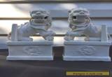 Two Vintage Art Deco White porcelain Foo Dogs for Sale