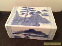 Antique Chinese Blue & White Porcelain OPIUM PILLOW Headrest -- 6.5"