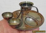 Rare Antique Art Krupp Berndorf Silverplate Egg Server W/Open Salt/Pepper for Sale