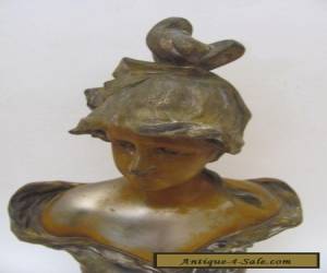 Item Beautiful Antique Art Nouveau French Female Spelter Bust Early 1900s for Sale