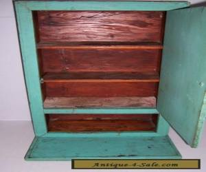 Item ANTIQUE VINTAGE WOODEN PAINTED WALL CABINET WITH DROP LEAF for Sale