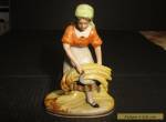 Old Quality German Peasant Girl Cutting Wheat Porcelain Figurine for Sale