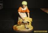 Old Quality German Peasant Girl Cutting Wheat Porcelain Figurine for Sale