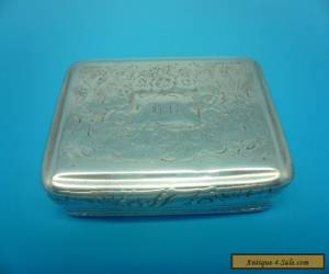 Item Silver Snuff Box, STERLING, Antique, English, Hallmarked 1825 for Sale