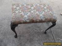 Antique Victorian Cast Iron Piano Organ Vanity Bench Seat Vintage