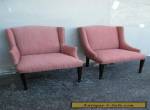 Pair of Mid Century Side by Side Wing Chairs 1888 for Sale