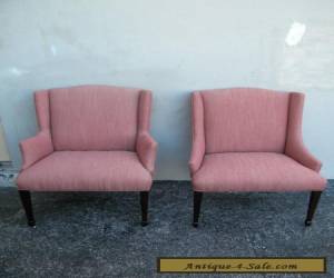 Item Pair of Mid Century Side by Side Wing Chairs 1888 for Sale