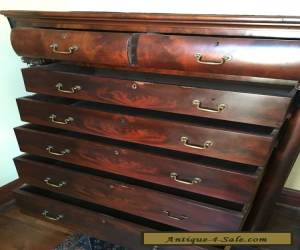 Item ANTIQUE 2ND SECOND EMPIRE CARVED CHEST DRAWERS FLAME MAHOGANY DRESSER VICTORIAN for Sale