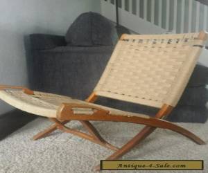 Item Danish Modern Folding Rope Chair Vintage Hans Wegner Style Mid Century for Sale