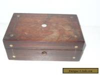 ANTIQUE MAHOGANY INLAID MOP BOX FOR RESTORATION