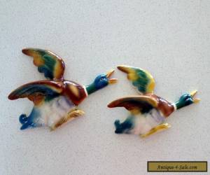 SET 2 FLYING DUCKS FOR MANTLE OR WALL -  A.A.C.P. -ANTIQUE / VINTAGE / ART DECO for Sale