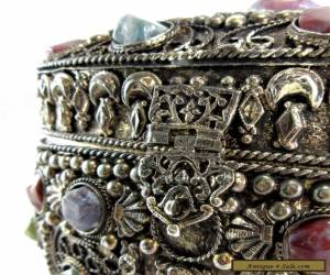 Item Antique Chinese Filigree Silver Purse With  Gemstones for Sale