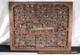 Antique Chinese Carved Wood Panel 24" x 16" for Sale