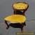 Vintage French Provincial Carved Wood Tufted Yellow Velvet Accent CHAIR for Sale