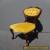 Vintage French Provincial Carved Wood Tufted Yellow Velvet Accent CHAIR for Sale