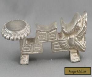 Item Vintage Heavy Chinese Nickel Silver Dragon Spoon Rest Circa 1950s for Sale