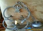  VINTAGE GOTHIC SPANISH BLACK IRON METAL CHANDELIER  for Sale