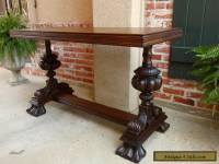 Antique English Carved Mahogany Hall Sofa Table Desk Victorian