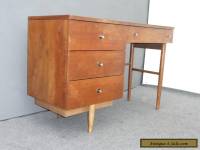 Unique Vintage Danish Mid Century WRITING DESK Peg Leg Four Drawers  