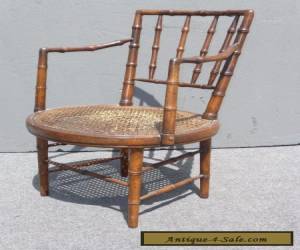 Vintage Mid-Century BAMBOO STYLE Wood & Cane SIDE ACCENT CHAIR  for Sale