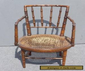 Item Vintage Mid-Century BAMBOO STYLE Wood & Cane SIDE ACCENT CHAIR  for Sale