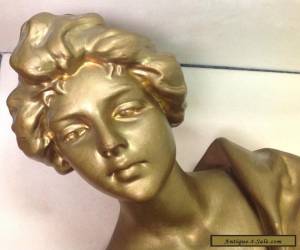 Item ANTIQUE ART NOUVEAU Chalkware Lady Bust CARMELA for Sale