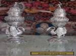 RARE SET OF LARGE ANTIQUE GERMAN STERLING SILVER SALT AND PEPPER SHAKER for Sale