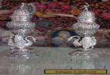 RARE SET OF LARGE ANTIQUE GERMAN STERLING SILVER SALT AND PEPPER SHAKER for Sale