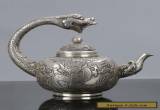 Old Chinese Tibet Silver Handwork Dragon Handle Teapot W Qianlong Mark C575 for Sale