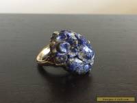 Fine Old Antique Chinese Sterling Silver Blue Lapis Lazuli Stone Art Deco Ring
