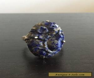 Item Fine Old Antique Chinese Sterling Silver Blue Lapis Lazuli Stone Art Deco Ring for Sale