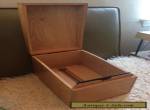 Vintage wood wooden Oak Tray Document File Box dovetailed for Sale