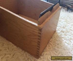 Item Vintage wood wooden Oak Tray Document File Box dovetailed for Sale