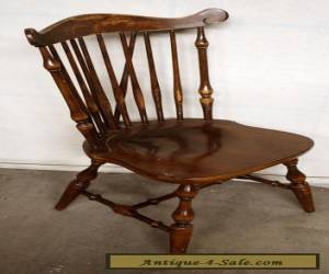Antique Vintage Windsor Solid Wood Wooden Spindle Back Dining Side Accent Chair for Sale