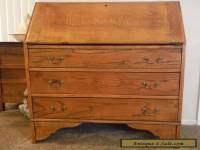 19th century oak drop front secretary desk