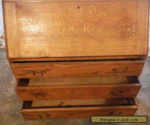 Item 19th century oak drop front secretary desk for Sale