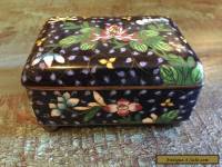 Beautiful Chinese Antique Flowers Enamel Cloisonne Box Black China