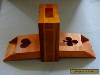 Vintage Wooden Treen Inlayed Playing Card Box