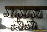 5 Matching Antique Vtg Twisted Wire Screw-In Hat & Coat Hooks c1920s for Sale