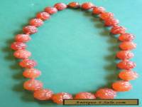 Antique Chinese Carved Carnelian Necklace