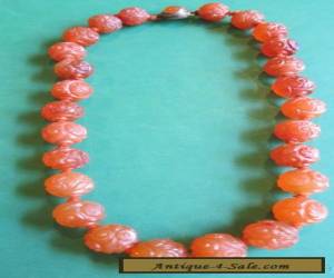 Item Antique Chinese Carved Carnelian Necklace for Sale