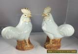 12" Pair Of Antique Chinese Porcelain Chickens With Mark for Sale